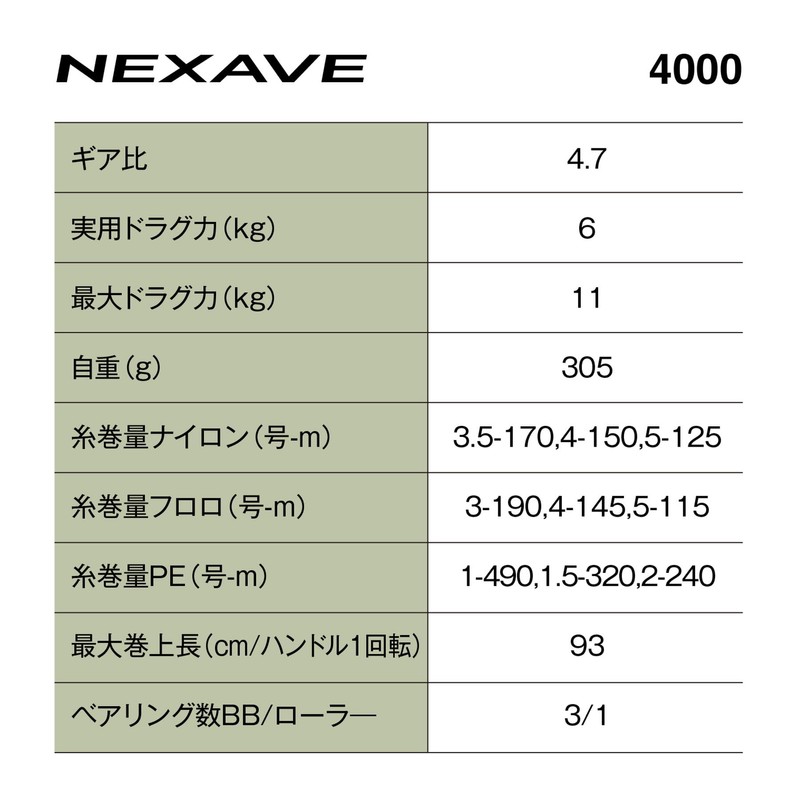 Shimano 26 Nexave Spinning Reel 4000HG