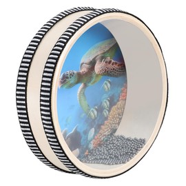 EASTROCK 6 Inch Wave Bead Ocean Drum Sea Sound Drum with Hardwood Shell Sound Healing Instruments Natural Color Musical Instrument Ocean Percussion for Meditation Relaxation