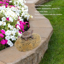 Fake Rock Key Hider Safe For Outdoor Garden or Yard, Garden Statues Ornament Rock Stone Large Size Design Hide A House Spare Key Lock Box For Outside