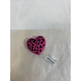 Crocs Jibbitz Charm.  Heart. Black And Purple Cheetah Print