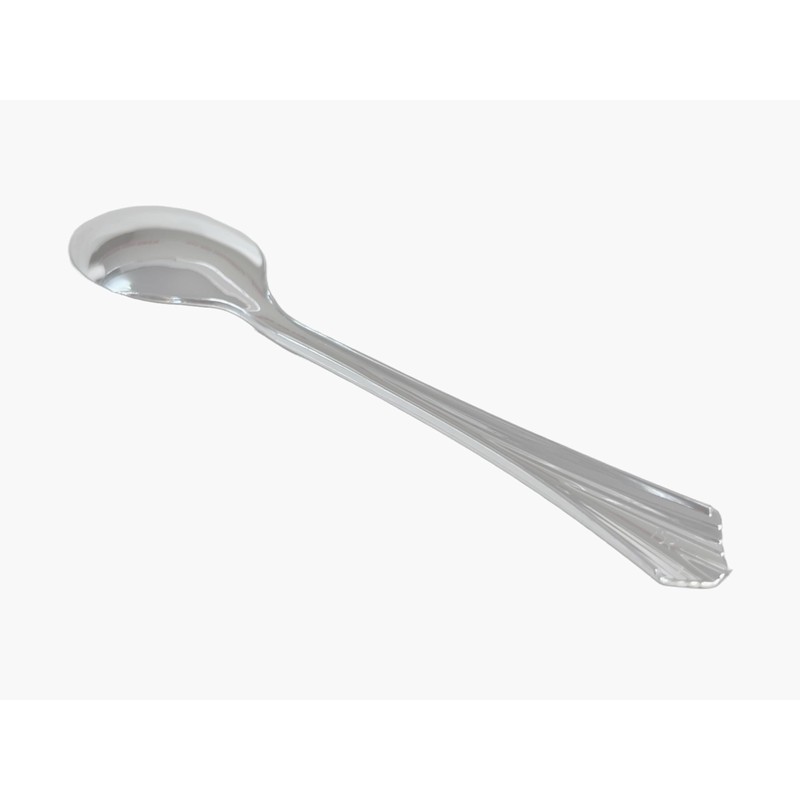 Pooja Bazar Disposable Plastic Spoons - Silver (200 Pack)