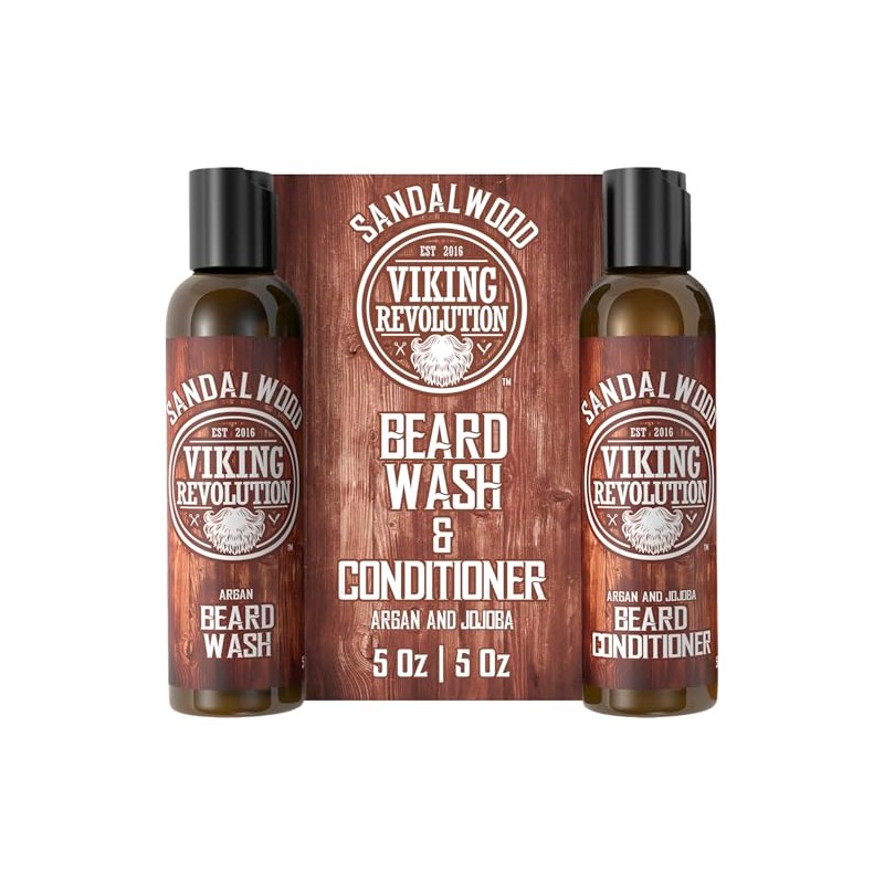 Beard Wash & Beard Conditioner Set w/Argan & Jojoba Oils