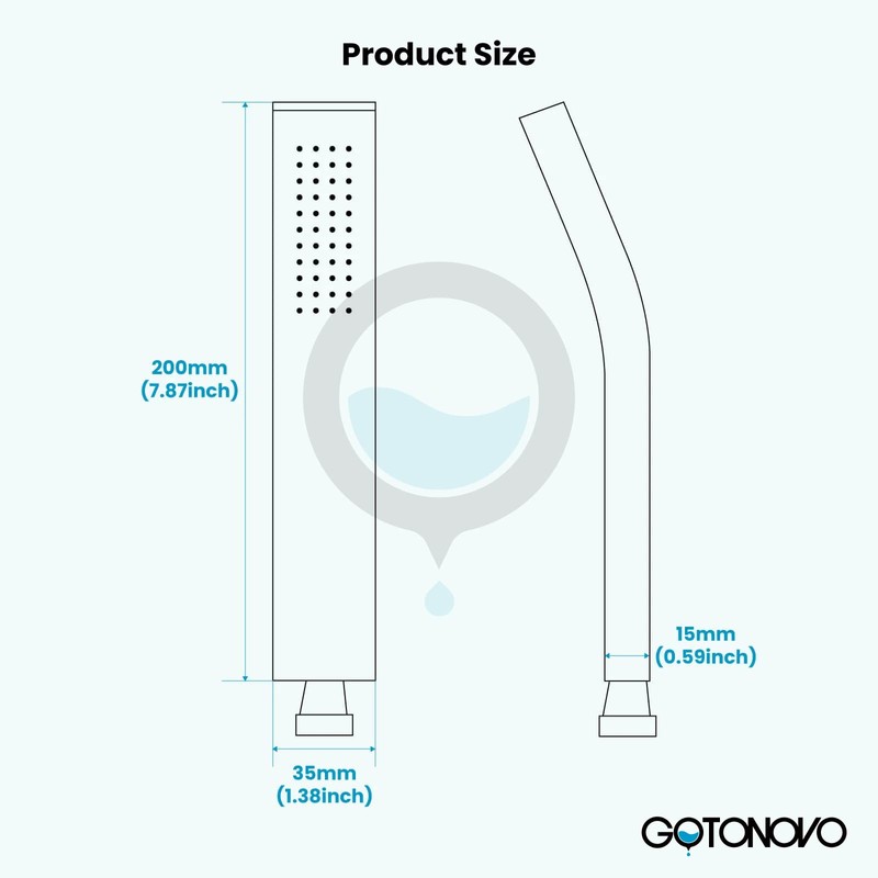 gotonovo Wall Mount Chrome Polished Solid Brass Handheld Shower Head