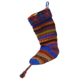 Taraluna - Fair Trade, Organic & Green Gifts Old Fashioned, Keepsake Quality Handknit Wool Christmas Stockings (Stripes - Jewel Blue)