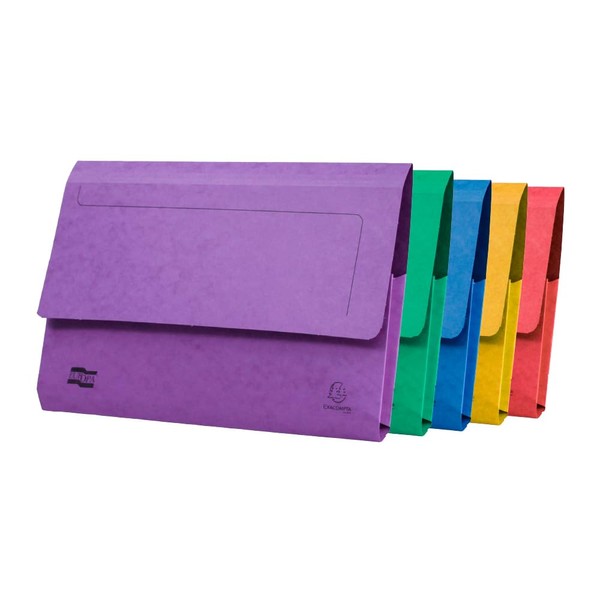 Exacompta Europa Document Wallets, 265 gsm, A4 - Assorted Colours,