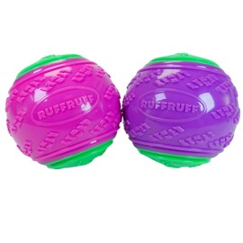 RUFFRUFF Pack of 2. Extra Large XL Squeaky Ball for Big Dogs, 9cm Diameter