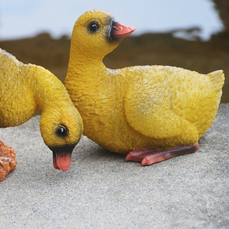 Duck Ornament Resin Weather Resistant Cute Vivid Expression Duck Statues