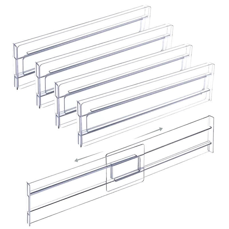 Adjustable Clear Drawer Dividers for Clothing and Utensils – Expandable
