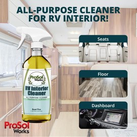 PROSOL WORKS RV Interior Cleaner 16 oz - Camper All Purpose Cleaner for RVs, Toilet, Countertops, Flooring, Upholstery, Fabric, Leather & More - Natural Clean - Safe on All Surfaces