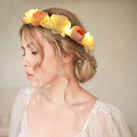 Yean Luminous Headbands, LED Flower Crown Headband, Handmade Hair Garland Headpiece for Wedding, Festival, Party, Costume (Sparkling)