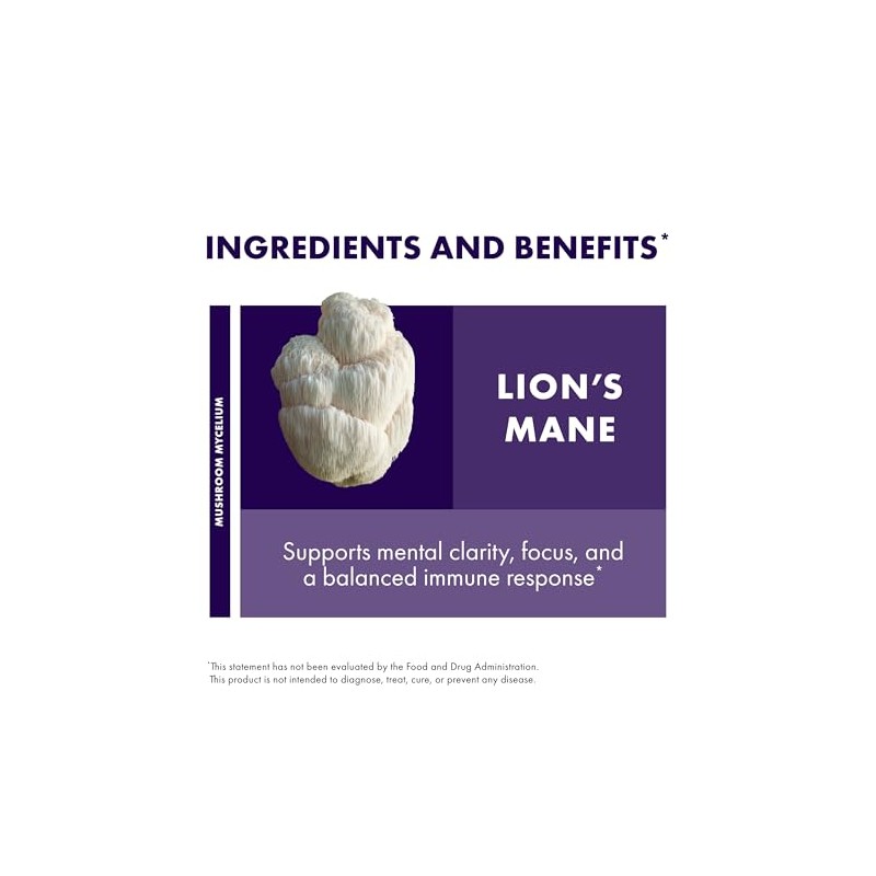 Host Defense Lions Mane (Hericium Erinaceus) 60 Capsules