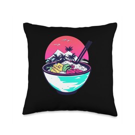 Furikake Synthwave Throw Pillow