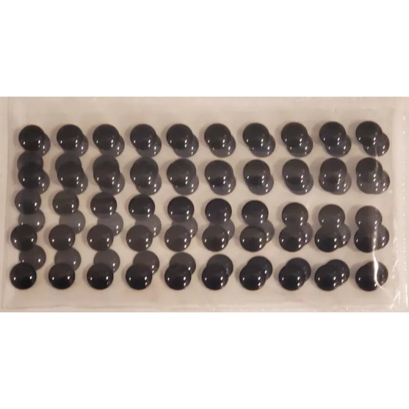 64pcs, Solid Black 3d adhesive fish eyes 10mm, Singles, Fly Tying