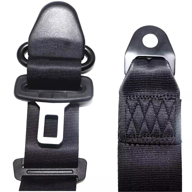 C-HORSE 2 Retractable 3 Point Safety Black Seat Belt Straps