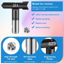 Spray Nozzle Spray Tip Reversible Spray Tip Airless Paint Sprayer Nozzles Tips Paint Spray Machine Parts for Homes Buildings Garden Decks Fences (5PCS)