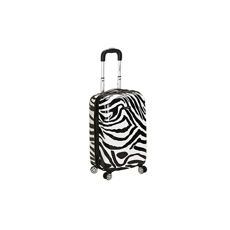 Rockland Safari Hardside Spinner Wheel Luggage, Zebra, Carry-On 20-Inch