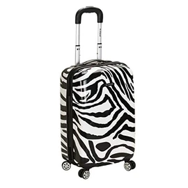 Rockland Safari Hardside Spinner Wheel Luggage, Zebra, Carry-On 20-Inch