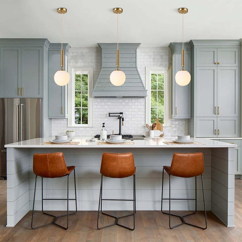 Modern Ceiling Lights Battery Operated Pendant Lights Set of 2,Gold