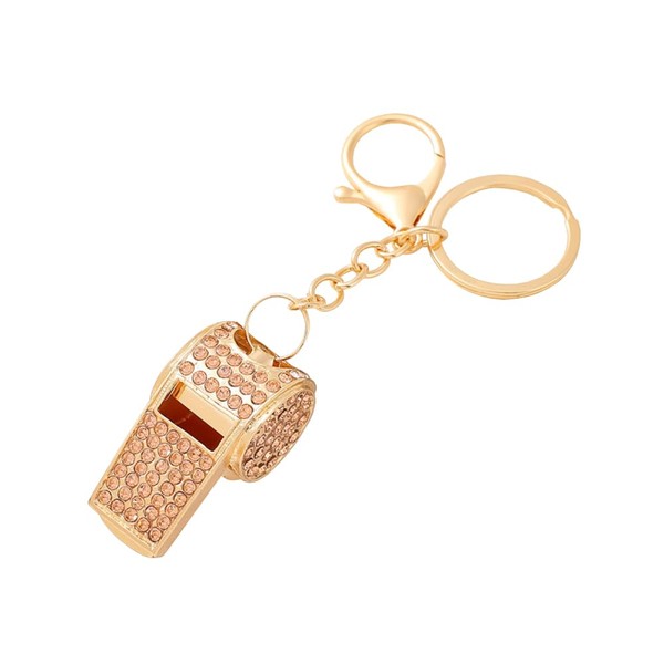 Crystal Coach Whistle Key Chain Cute Rhinestone Key Chain Shiny