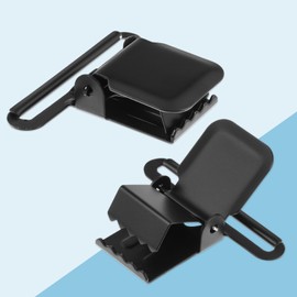 2 Inch Metal Suspender Clips, 2 PCS Heavy Duty Suspender Clips Holder Cloth Garter Clips Sheet Fastener Replacement Sheet Clips with Gripping Teeth for Men Overall Suspenders Trousers, Black