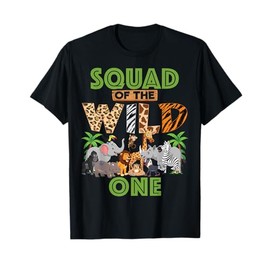 1st Birthday Zoo Safari Jungle Squad Of The Wild One B-day T-Shirt