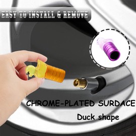 Cute Duck Valve Stem Caps, Tire Valve Caps, Glow in The Dark Hot Rubber Cover (5 Pack) Universal for Car Truck SUV Motorcycle Bicycle Replacement with O Ring Dust-Proof Car Accessories (Blue)