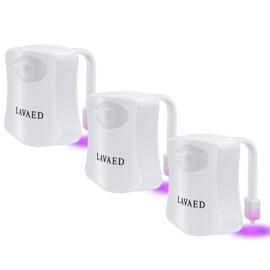 LAVAED Motion Sensor Toilet Night Light,8 Colors Changing Body Motion Sensor Toilet Bowl Seat Lamp for Bathroom (3 Pack)