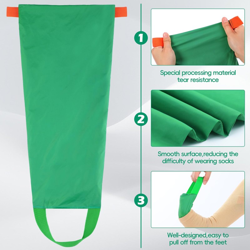 Threlaco 2 Pcs Easy Slide Open Toe Compression Sock Aid