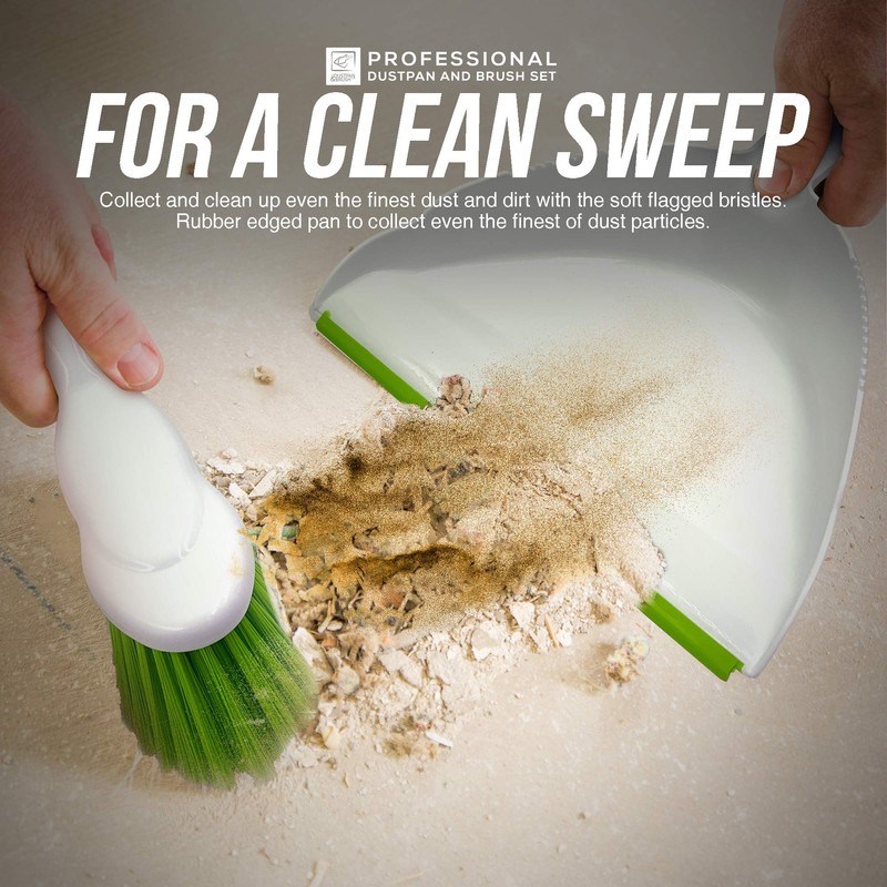 Dustpan and Brush Set , Choose Your Colour (Green)