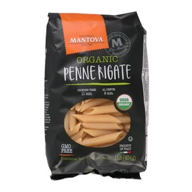 Mantova Italian Organic Penne Rigate Pasta - 100% Durum Semolina Organic Penne Rigate - Product Of Italy, 1 Pound (Pack of 6)