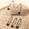Hudinsun 120 PCS 5 Different Sizes Black Safety Pins Assorted,