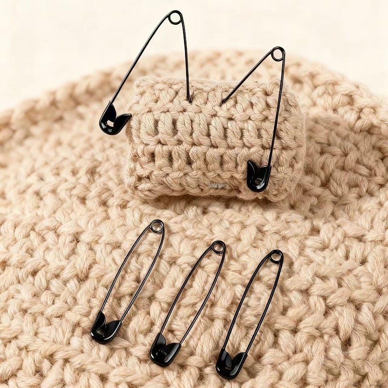 Hudinsun 120 PCS 5 Different Sizes Black Safety Pins Assorted,