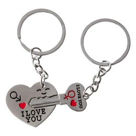 DonJordi Couples I Love You Metal Keyring – 2-Piece Set as a Gift – The Key to the Heart, silver