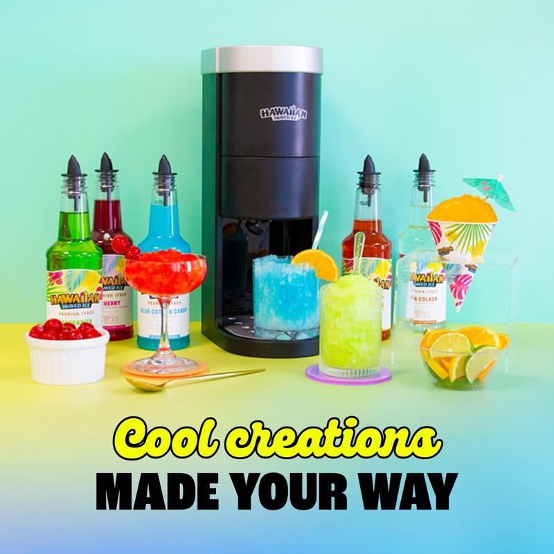 Hawaiian Shaved Ice HomePro Shaved Ice Machine Kit, 3-16oz. Syrup