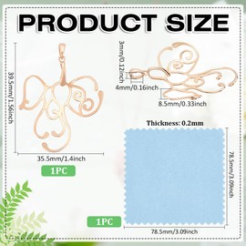 BENECREAT 925 Sterling Silver Irregular Claw Pendant Blank, Hollow Pendant Base, Cabochon Setting with Polishing Cloth for Gemstone Pendant DIY Necklace Jewelry Making, Light Gold