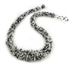 Avalaya Black/White Glass Bead Chunky Necklace/ 60cm Long