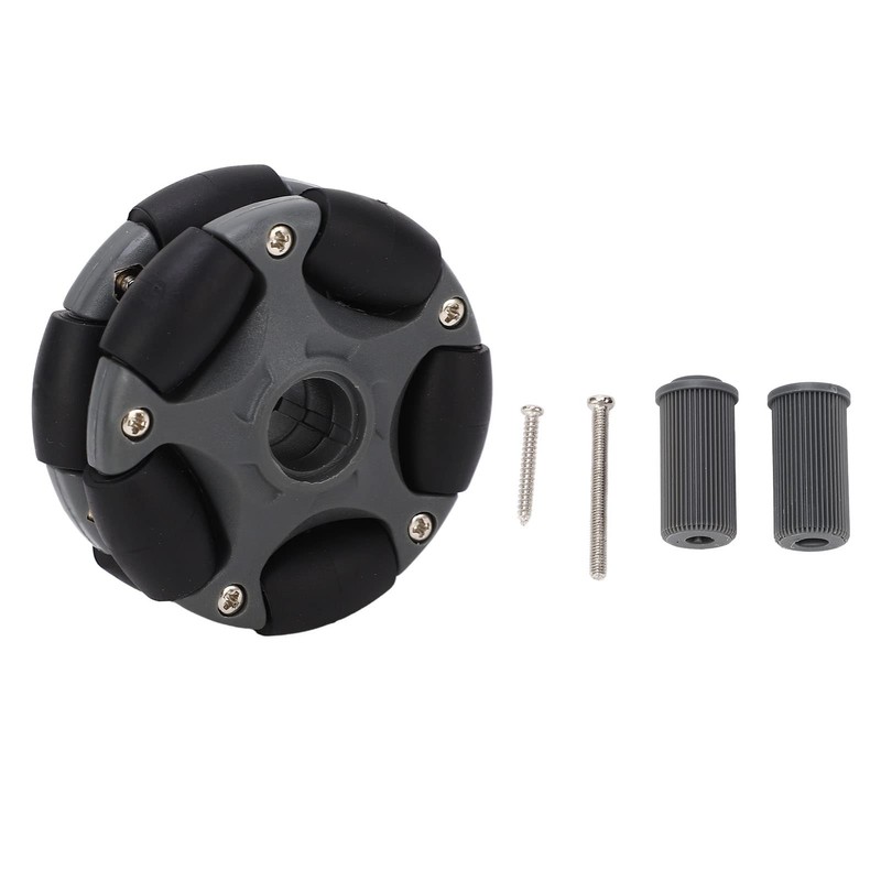 58mm Plastic Omnidirectional Wheel, Gray Black, Excellent Load Stability, Plastic