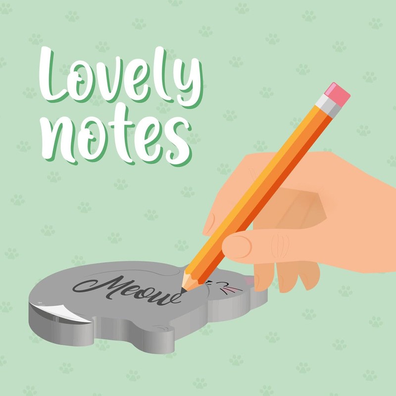 Legami - Lovely Notes - Sticky Note Pad Cat, HSS0001,