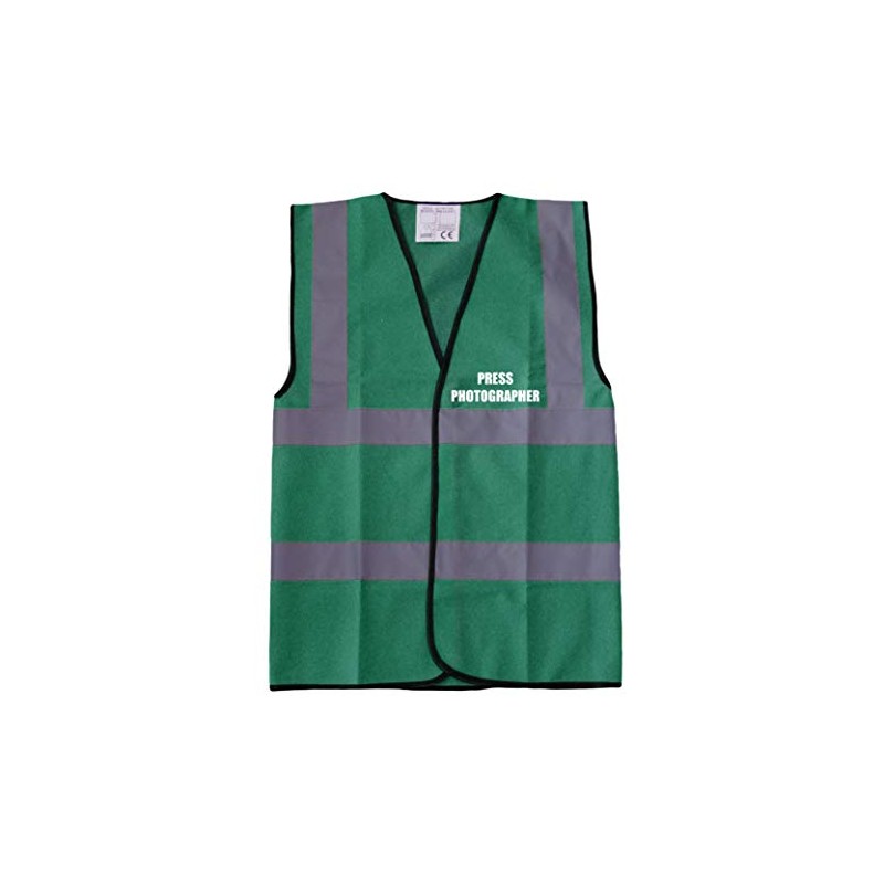 GREEN Hi Vis vest PRESS PHOTOGRAPHER Vest Waistcoat Safety Vest