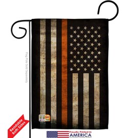 Angeleno Heritage Thin Orange Line Garden Flag Pack Armed Forces EMT Paramedic EMS Nurse Emergency Medical Technician Supoort Applique House Decoration Banner Small Yard Gift Double-Sided, Made In USA
