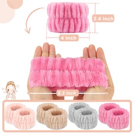Crosize 8 Pcs Microfiber Spa Wrist Bands for Women, Yoga Enthusiasts and People Doing Housework or Sports, Absorbent Face Washing Wristbands, Prevent Water from Spilling Down Your Arms