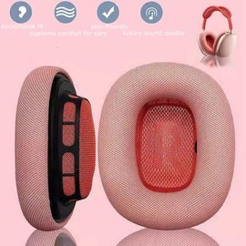 ear cushions for appple AirPods Max replacement leather earpads sweat proof ear cups cushion replace for airpod max headphone with protein leather memory foam and magnet (pink)