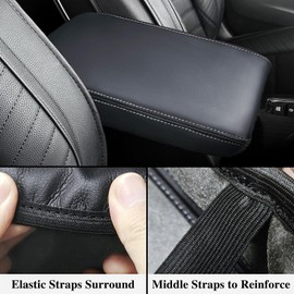 Ruautumn Car Center Console Armrest Cover for Honda Civic 2022-2025, Soft Armrest Pad Cover Protector Cushion for Honda Civic 2022 2023 2024 2025 Interior Accessories (Gray)