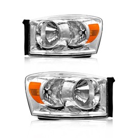 AXLAHA for 2006-2009 Dodge Ram Headlights Assembly Chrome