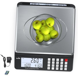 ACNHLI 66LB（30KG） Price Scale, Calculate The Price, Dual LCD Screen, Stainless Steel Countertop, Piecework and Net Weighing