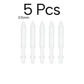 FULIBAO 0.5mm Extra Fine White Fiber Replaceable Marker Tips, 5 Count, for Refillable Paint Markers