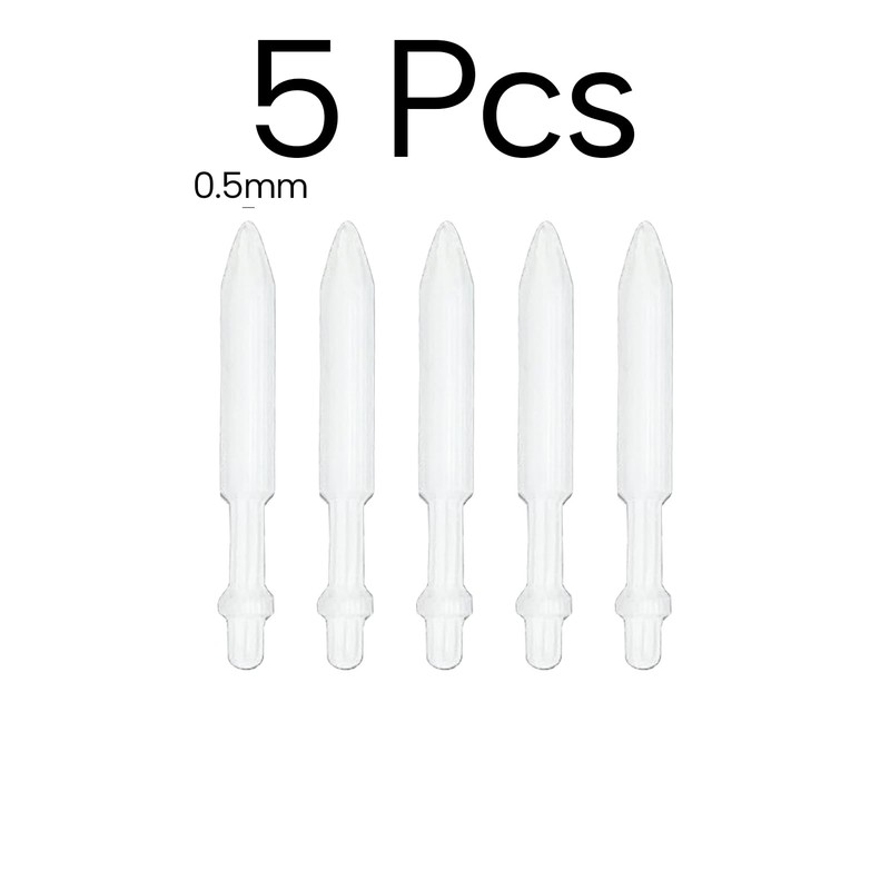 FULIBAO 0.5mm Extra Fine White Fiber Replaceable Marker Tips, 5