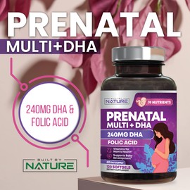 Prenatal Vitamins for Women - Multivitamin with DHA, Folic Acid, Vitamin C, B12, Iron & Omega-3 - Before, During & Post Pregnancy Supplement for Healthy Growth & Brain Development - 120 Softgels
