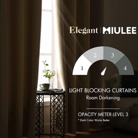 MIULEE Room Darkening Curtains Thermal Insulated Drapes Solid Window Treatment Set Grommet Top Light Blocking Blackout Curtain for Living Room/Bedroom 2 Panels 52 x 96 inch Cream Beige