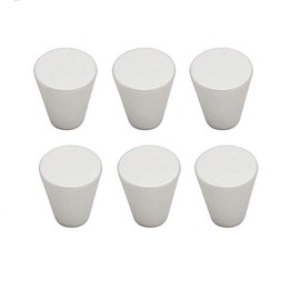 BOZONLI Pack of 6 Furniture Knobs, Round Handles, Drawer Knobs, 20 mm, Cone, Single Hole Mounting, Conical, Small Handle for Wardrobe, Door, Cupboard Doors, Decorative